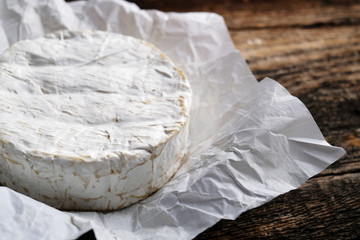 Goat farm cheese camembert rustic background