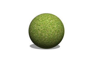 green grass ball isolated on white background