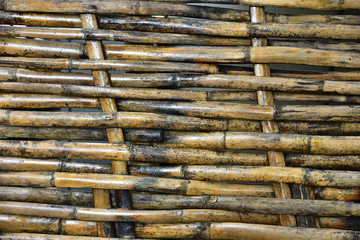Woven bamboo wall