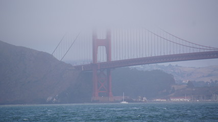 golden gate bridge in the fog