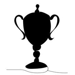 isolated, simple black silhouette winner cup
