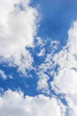 Obraz premium Beautiful blue sky with fluffy and cirrocumulus white clouds
