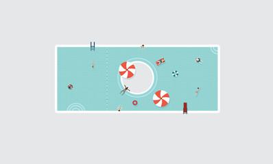 Top View Swimming Pool Illustration - Vector