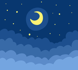 Obraz na płótnie Canvas Stylized Cloudy Night Sky Background