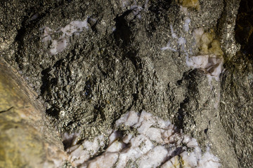 Gold ore pyrite massive pattern rocks