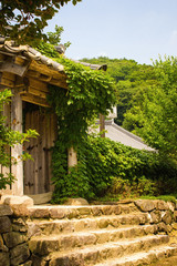Fototapeta premium Porch of an old house.