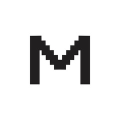 Obraz premium letter m simple pixel design logo vector