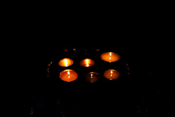 Decoration oil lamps traditional lighting equipment at Tsemo Maitreya Temple or Namgyal Tsemo Monastery for indian and tibetan people visit and respect praying at Leh Ladakh in Jammu Kashmir, India