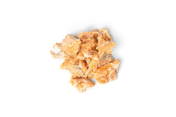 Canned salmon isolated on white background.