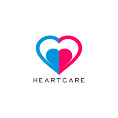 symbol vector of heart care medical simple geometric design