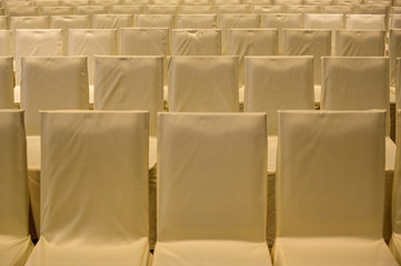 Empty chairs in a conference room in a hotel