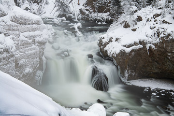 Lower Falls of the Firehole River on a Winter Afternoon