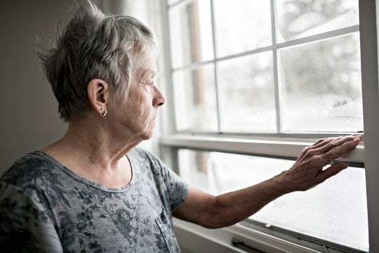 A Sad Lonely 70 Years Old Senior In Is Apartment