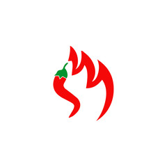 Red chili logo design vector illustration template