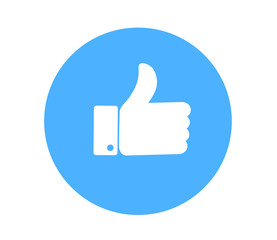 Like vector flat Icons. Thumbs up and thumbs down circle emblems.