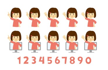 女の子　数字　順番