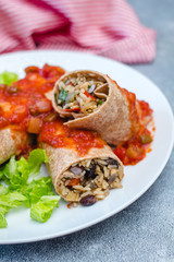 Black Bean Burritos with Salsa 