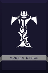 Elegant Capital letter T. Graceful Royal Style. Creative Calligraphic Beautiful Logo. Vintage Drawn Emblem for Book Design, Brand Name, Business Card, Restaurant, Boutique, Hotel. Vector illustration