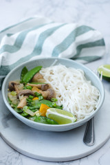Vegetable Green Curry with Rice Noodle 