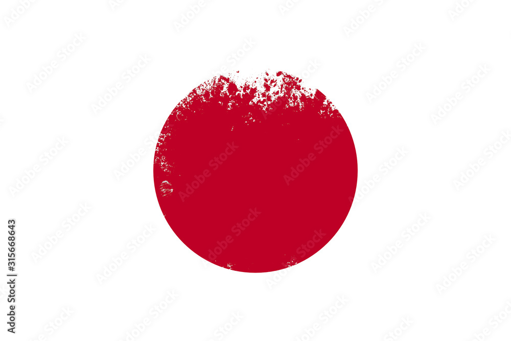 Poster flag of japan with texture. template for design