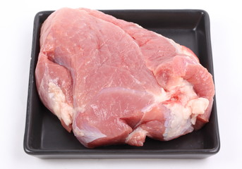 Raw Shoulder Square Cut on black plate 