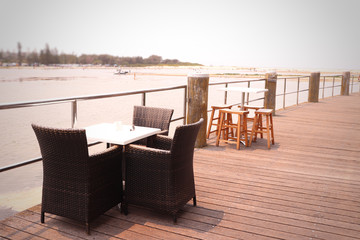 table and chairs terraza with seaview