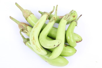 eggplant and lentils isolated on white 