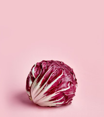 Fototapeta premium Radicchio salad isoalted on colored background. Radicio salad