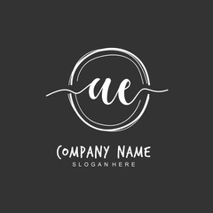  Handwritten initial letter A E AE for identity and logo. Vector logo template with handwriting and signature style.