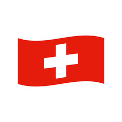 Flag of Switzerland flat vector icon isolated on a white background.