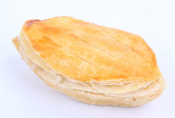 patty in the plate on white background 