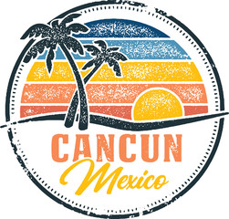 Vintage Cancun Mexico Tropical Vacation Destination