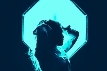 Girl Blue Silhouette