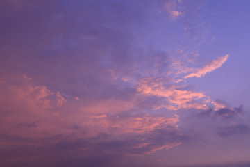 The sky and the colorful clouds during the sunset