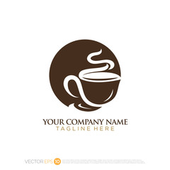 Pictograph of mug coffee or tea cup in stain ring for template logo, icon, identity vector designs, and graphic resources.