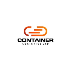 Modern logo design of container logistics with white background - EPS10 - Vector.