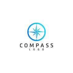 Geometric logo design of compass with white background - EPS10 - Vector.