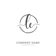  Handwritten initial letter L E LE for identity and logo. Vector logo template with handwriting and signature style.