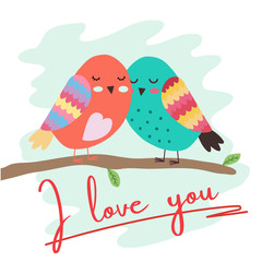 lovebirds on a branch on Valentine's day - 315677009