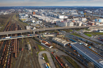 Fototapeta na wymiar Frankfurt am Main Germany aerial view. 15.01.2020 Frankfurt am Main Germany.