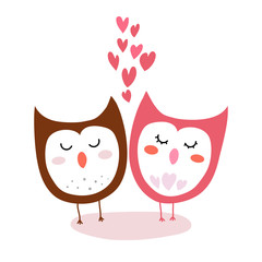 lovelorn owls on Valentine's day holiday - 315677252