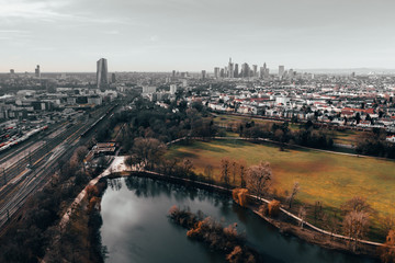 Frankfurt am Main Germany aerial view. 15.01.2020 Frankfurt am Main Germany.