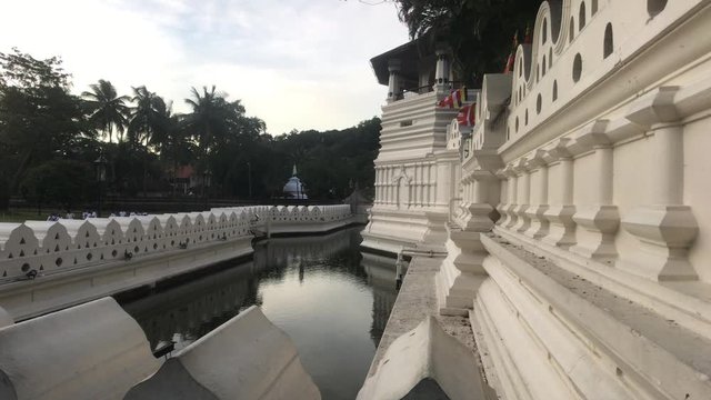 Kandy, Sri Lanka, November 25, 2019, Sri Dalada Maligawa water trench in the temple 4K