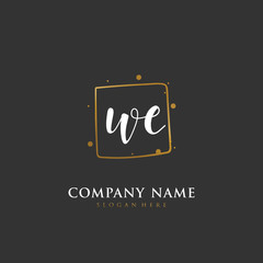 Handwritten initial letter W E WE for identity and logo. Vector logo template with handwriting and signature style.