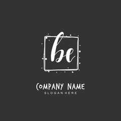 Handwritten initial letter B E BE for identity and logo. Vector logo template with handwriting and signature style.