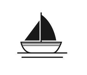 Water sailboat icon vector