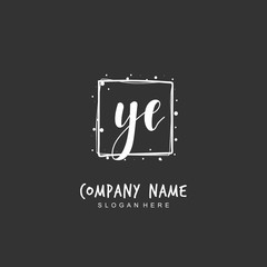 Handwritten initial letter Y E YE for identity and logo. Vector logo template with handwriting and signature style.