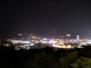 Patong Phuket Thailand nights lights towers and cruise liner