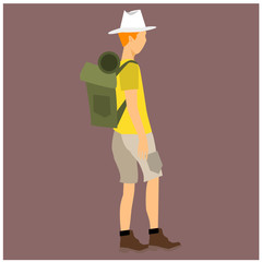 Travelers with backpack. Free Vector
