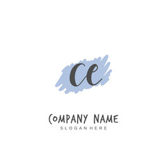 Handwritten initial letter C E CE for identity and logo. Vector logo template with handwriting and signature style.